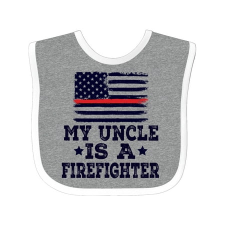 

Inktastic Firefighter Uncle Fireman Nephew Gift Baby Boy or Baby Girl Bib