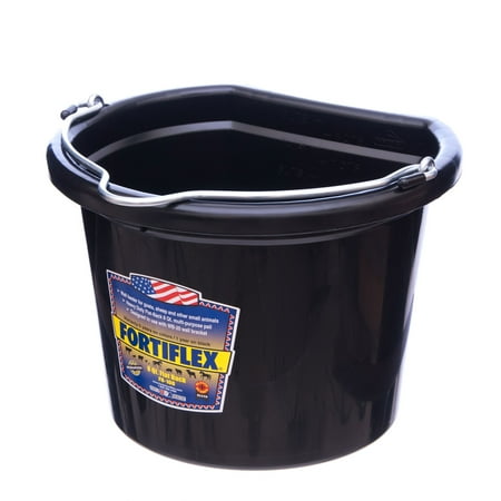 Fortex/Fortiflex FB108BX Flat Side Bucket, Black, Polymer/Rubber