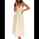 thumbnail image 2 of Vestido de Verano con Cuello en V para Mujer, A Rayas, Estilo Bohemio, para Playa, con Tirantes Finos y Lazo en la Espalda. Amarillo M, 2 of 10