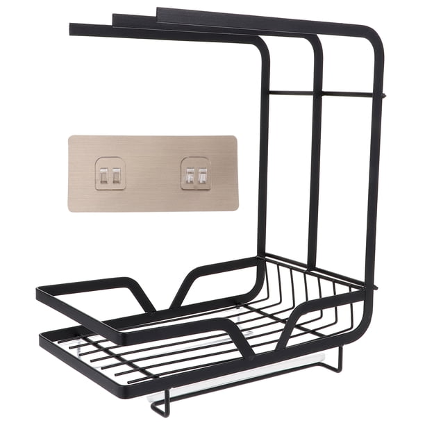 1 soporte para esponja y jabón, escurridor de cocina, estante de almacenamiento de tela, estante de escritorio