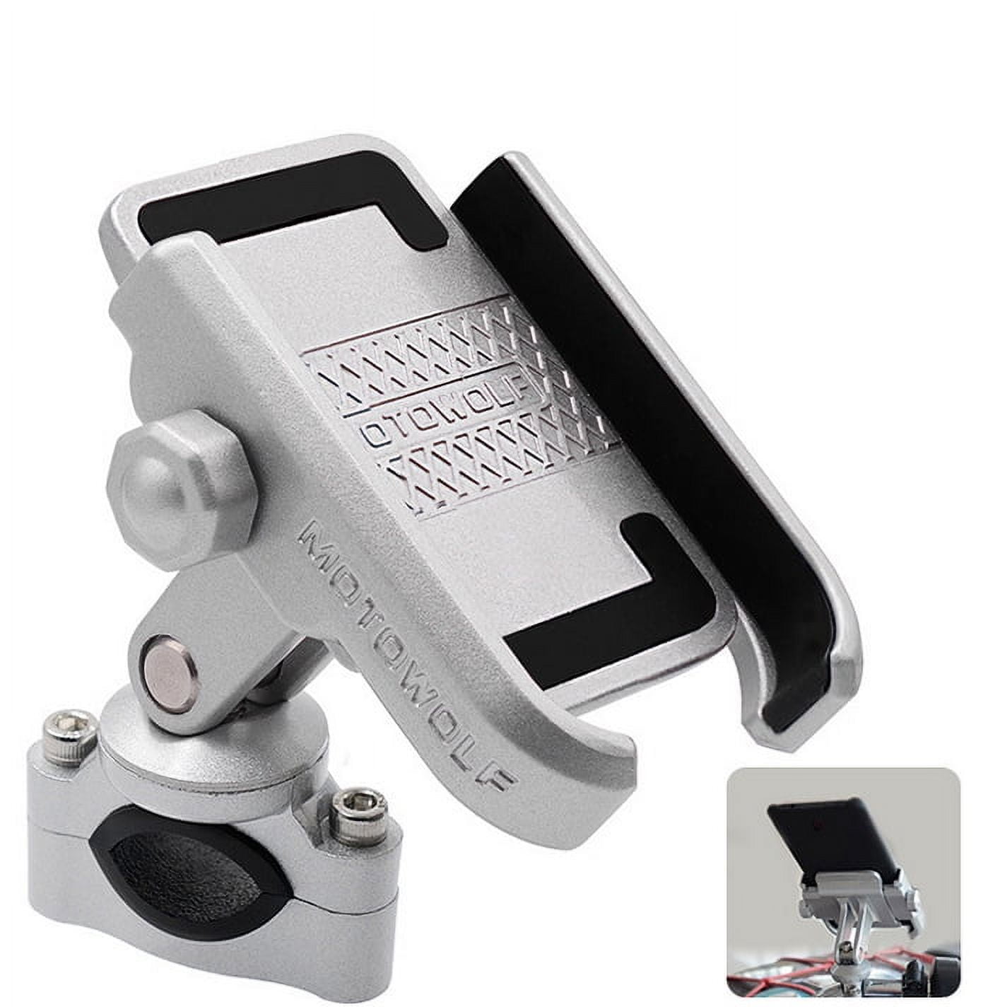 Motorcycle Phone Holder Mount Accessories for Harley-Davidson Street Glide Silver Handle Mounting
