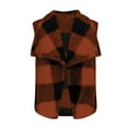 thumbnail image 5 of Ofreoo Women's winter Plaid Printsleeveless jacket cardigan Open Front TeddyCoat Cardigan Sweaters for Women Great Gifts for Less, 5 of 7