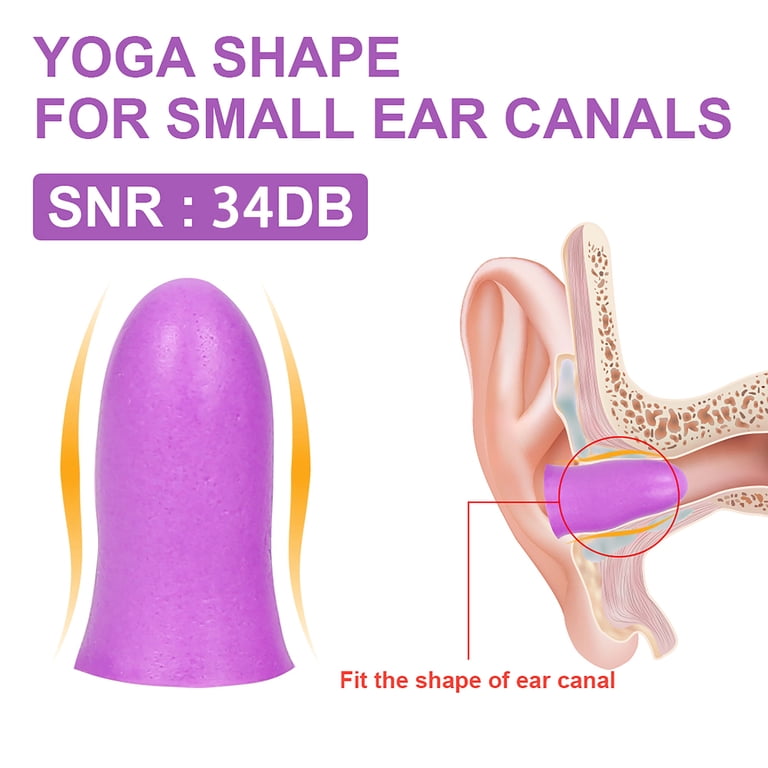 LYSIAN Slim Foam Earplugs, 100 Pairs, Purple photo 3