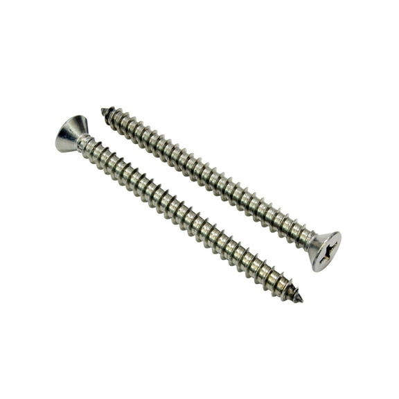 #14x2-1/2'' Stainless Flat Head Phillips Wood Screw, (25 pc), 18-8 (304) Stainless Steel Screws by Bolt Dropper