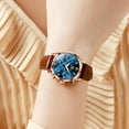 thumbnail image 6 of OLEVS Watches for Womens Brown Leather Strap Analog Quartz Rose Gold Fashion Casual Dress Multifunction Chronograph Diamond Date Waterproof Luminous Ladies Watches Relojes para Mujer, 6 of 15