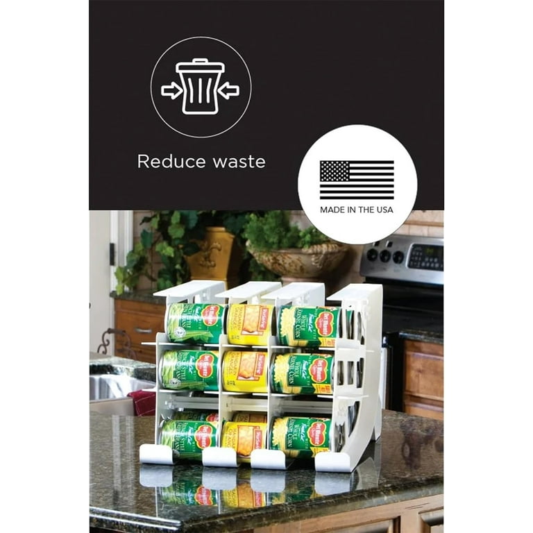 FIFO Can Tracker Stores 54 cans , Rotates First in First Out , Canned Goods  Organizer for Cupboard, Pantry and Cabinet , Food Storage , Organize Your  Kitchen , Made in USA 