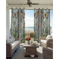 thumbnail image 4 of Purple Vintage Stained Glass Blackout Curtains for Bedroom Living Room, Flowers Butterfly 63 In Long Thermal Insulated Room Darkening Drapes Grommet Window Treatments, 42 x 63 In, 4 of 9