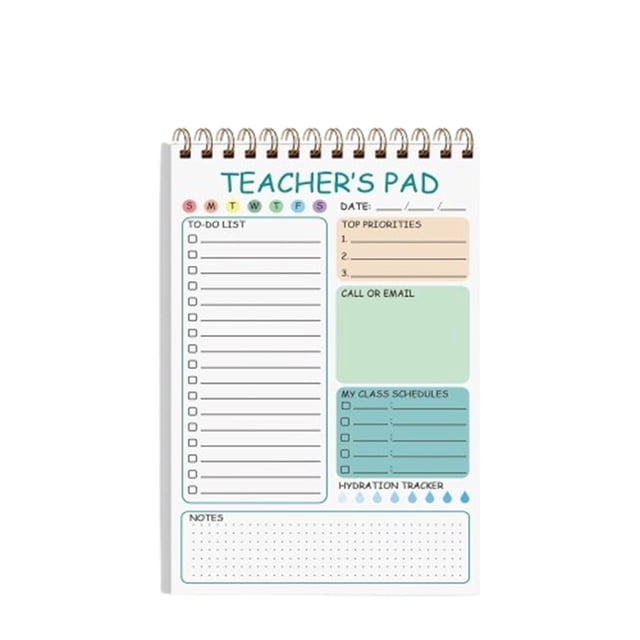 Clear Sticky Notes,English Notebook High Color A5 Coil - Daily Planner Sticky Note Book 50 Pages Portable