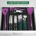 thumbnail image 3 of Silverware Drawer Organizer  Expandable Kitchen Utensils Organiser Cutlery Tray Dividers Flatware Insert Office Supplies Black 5-7 Slot, 3 of 8