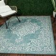 thumbnail image 3 of Balta US, Inc Ridha Medallion Indoor/Outdoor Area Rug Teal 2' x 7' Runner 6' Runner, 8' Runner Teal, Grey, 3 of 5