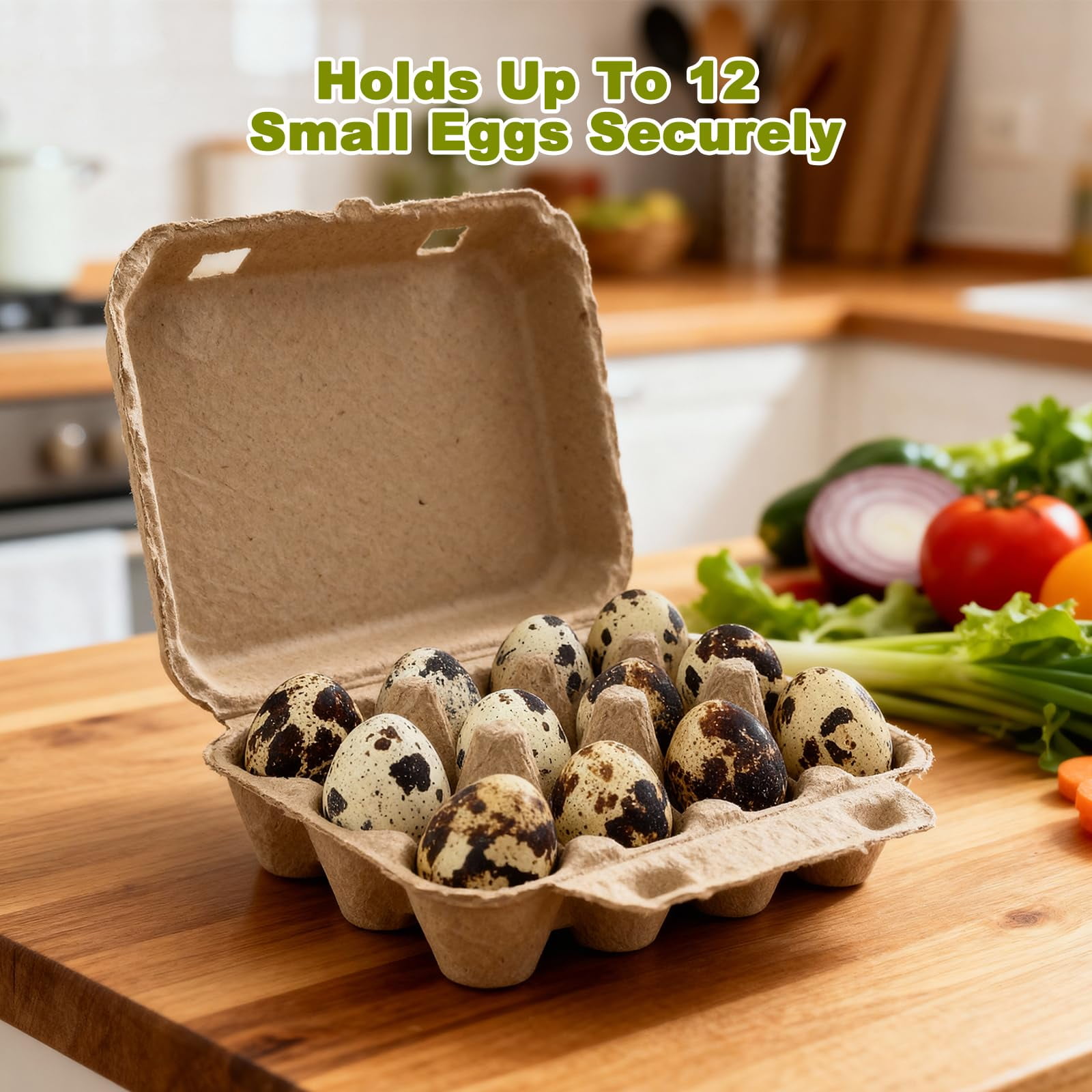 1 Dozen Paper Pulp Small Quail Bird Egg Cartons Cheap Bulk Farm Fresh Eggs hatching Box Tray Basket Countertop Holder Storage Container Reusable Button Quail Supplies 12 Count (50)
