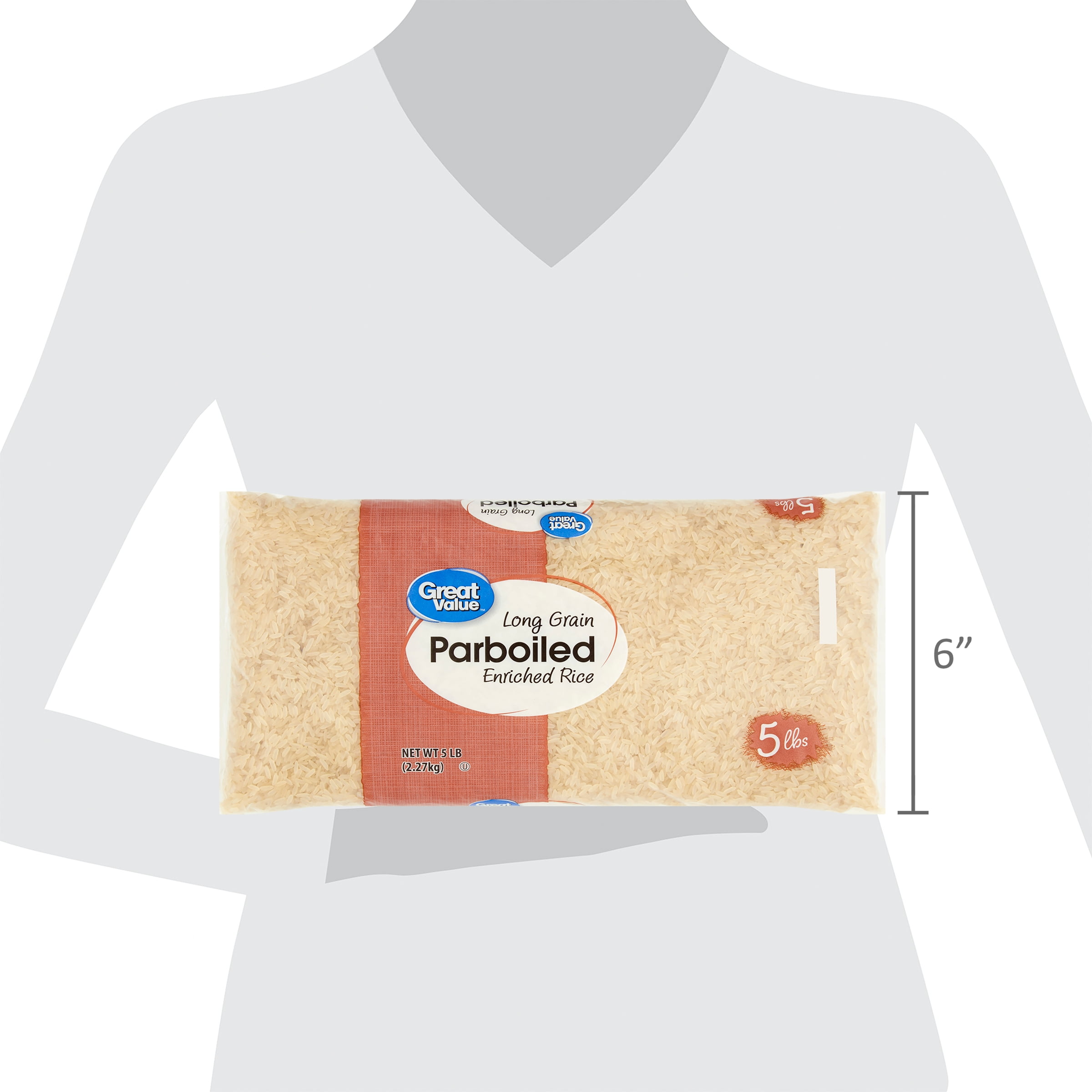 (4 pack) Great Value Enriched Parboiled Long Grain Rice, 80 oz