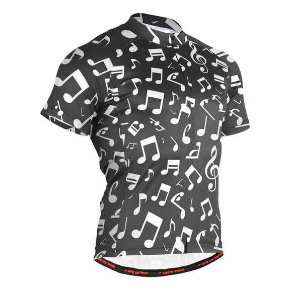 joogoo Musical Note Pattern Men's Cycling Jerseys Mountain Bike Short Sleeve Tops L
