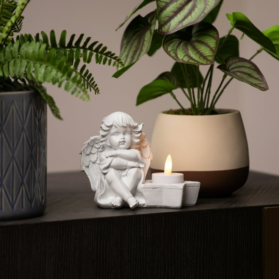 Northlight Cherub Angels Flameless Tealight Candle Holders - 5.5" - Set of 4