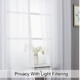thumbnail image 6 of OVZME Dolly White Long Curtains Faux Linen Textured Light Filtering Sheer Curtains 96 inches Long 2 Panels Set, Half Privacy Window Drapes for Living/Sliding Doors/Nursery Farmhouse Decor, 40"WX96"L, 6 of 8