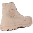 thumbnail image 3 of Palladium Mono Chrome Unisex Lace Up Canvas Ankle Boot In Sand Size 11.5, 3 of 6