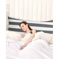 thumbnail image 3 of Grey Stripes Body Pillow Covers, Simple Gray White Texture Soft Bed Throw Pillowcases Breathable Cooling Long Lumbar Body Pillow Sham Cover for Bed Sofa 20''x54'', 3 of 7