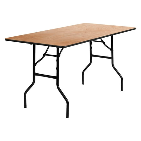 Top Rated Furniture Brands Flash Furniture 30'' x 60'' Rectangular Wood Folding Banquet Table with Clear Coated Finished Top ()
