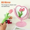 thumbnail image 2 of Unique Bargains Love Heart Shaped Double Sided 360° Rotating Makeup Mirror 1 Pc Pink, 2 of 7
