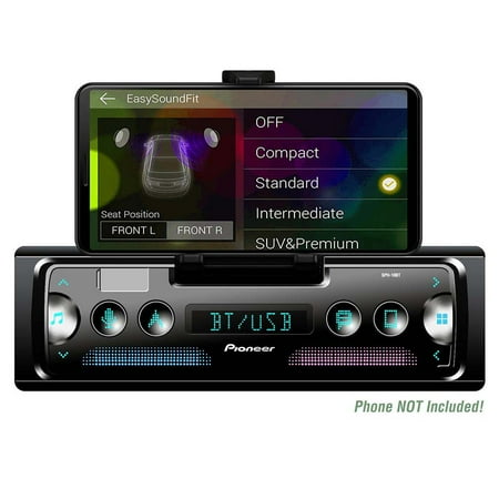 Pioneer - In-dash Bluetooth® Audio Digital Media (ADM) Receiver with Built-In Cradle for Smartphone - Black