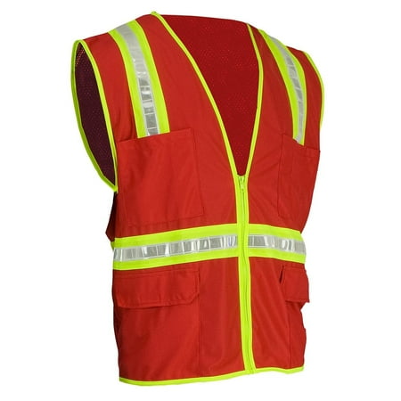 

PIP 300-1000 Red 5XL Polyester Mesh High-Visibility Vest - 4 Pockets - Fits 61.4 in Chest - 30 in Length - 616314-18387 [PRICE is per EACH]