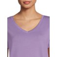 thumbnail image 5 of Time and Tru Women's Short Sleeve V-Neck Tee, 2-Pack, 5 of 5