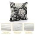 thumbnail image 4 of COMIO  Throw Pillow Cover Black and White with Floral Bouquet of Roses Daisy Blue Wild Flowers in Vintage Style Watercolor Decorative Pillow Case Home Decor Square Pillowcase, 4 of 5