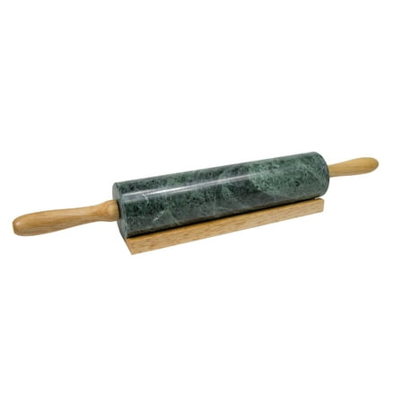 Marble Rolling Pin and Base, Green