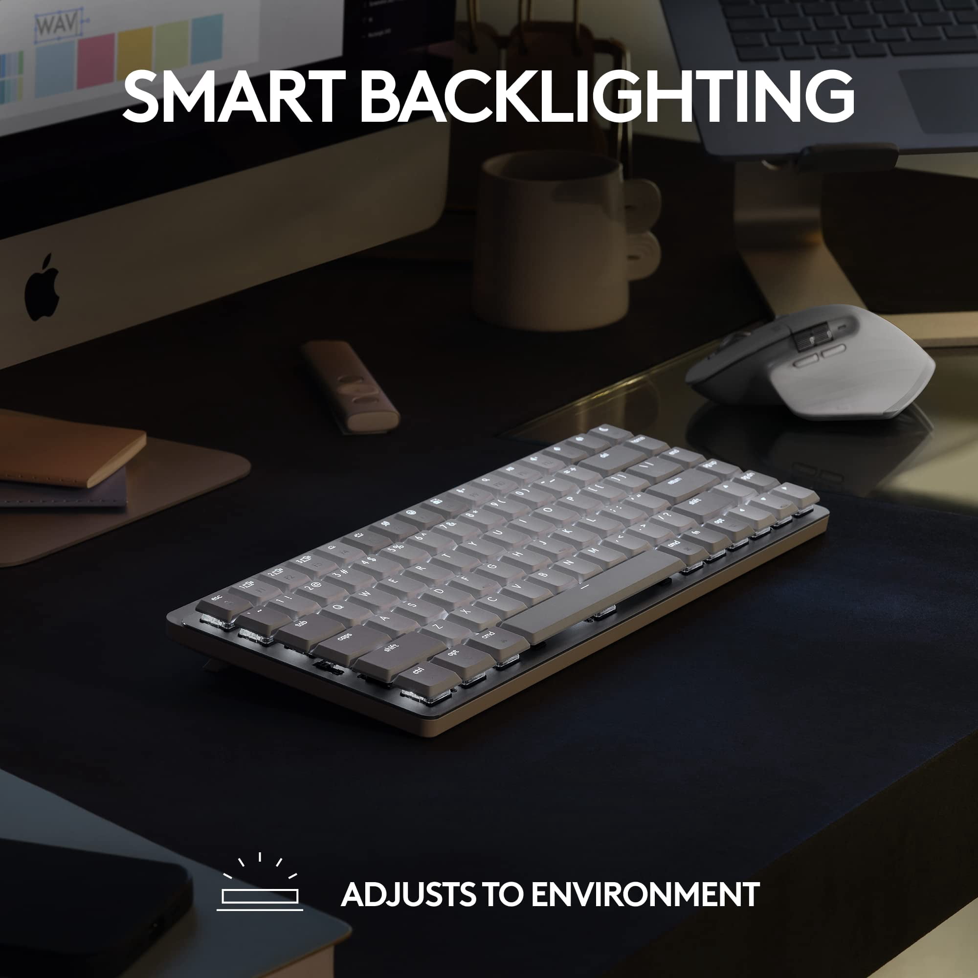 Restored Logitech MX Mechanical Mini for Mac Wireless Illuminated Keyboard (Refurbished)