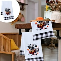 Japceit Halloween Themed Dish Towel, Kitchen and Dining Room Decor with Spooky Print, Absorbent and Durable Cloth for Daily Use, Fun and Festive Holiday Design