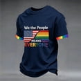 thumbnail image 2 of GrmtClth Mens We the People Means Everyone Shirts Pried Rainbow Flag Pattern Top Equality Short Sleeves Tee Soft Crew Neck Clothing Navy M, 2 of 4