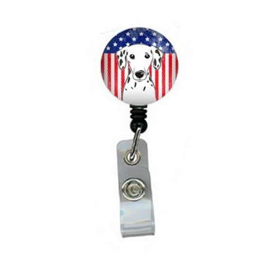 Carolines Treasures BB2140BR American Flag & Dalmatian Retractable Badge Reel