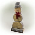 thumbnail image 3 of Alpine Corporation Wooden Christmas Snowman Statue Holiday Decoration, 3 of 13