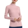 thumbnail image 2 of TYGHBN Women's Turtleneck Ribbed Long Sleeve Sweater Pullover Tops Sweat Necklace Mes Sweaters Dyed Hoodie Heavy Sweater Dress Girls Sweatshirt Sweat Shirts for Grandma Long Lightweight Sweaters, 2 of 4