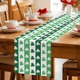 thumbnail image 5 of St. Patrick's Day Table Runner - 60 Inch Long Green Irish Lucky Clovers Stripes Cotton and Linen Blended Dress Scarves Farmhouse Table Runner for Kitchen Dining, Coffee Table, 13" x 60", 5 of 8
