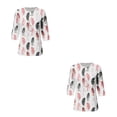 thumbnail image 1 of Jumpingount Blusa de mujer de manga corta estampada con cuello en V camisa de oficina señora trabajo Club compras viaje verano Top ropa de moda tipo 6 SG 2Conjunto, 1 of 6