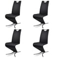 thumbnail image 2 of vidaXL Dining Chairs 4 pcs Black Faux Leather, 2 of 3