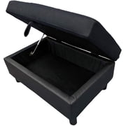 DAE Right Facing Sectional Sofa L-Shape Faux Leather Black