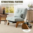 thumbnail image 4 of MOONMISS Modern Adjustable Lounge Chair with Footrest,Wooden Base Upholstered Recliner for Reading Rest Striped Velvet, 4 of 6