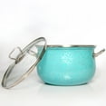 thumbnail image 5 of Enameled Aluminum Soup Pot Azure Belly Deep Casserole Cooking Pot with Glass Lid Enameled Camping Cookware Camping Stockpot for Cooking (6.55-qt. (6.2 L)), 5 of 7