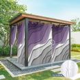 thumbnail image 6 of Purple Grey Ombre Outdoor Curtains for Patio Waterproof,Windproof Privacy Curtains with Weighted Bottom,Modern Geometric Abstract Aesthetics Cream Outside Drapes for Picnic Garage 54"x84" 2 Panel, 6 of 8