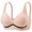 Pinks, variant on Ribbed Support Bra for Women Wireless Full Coverage Lace Ribbon Adjustable Straps Comfortable Underwear Black 38