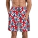 thumbnail image 1 of Balery Palm Tree Pattern on Red Traje de Baño Estilo Hawaiano para Hombre, Shorts de Secado Rápido con Bolsillos-Medium, 1 of 6