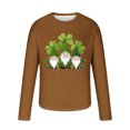 thumbnail image 4 of ZRGHAOYLQ Plus Size St. Patrick's Day Shirts Mens Big Tall Long Sleeve Crewneck T-shirt Cute Shamrock Gnomies Graphic Shirt Plus Size Lightweight Workout Shirts, 4 of 5