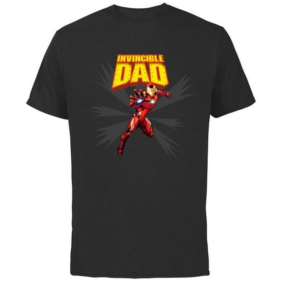 Marvel Iron Man Invincible Dad Birthday Father’s Day - Short Sleeve Cotton T-Shirt for Adults - Customized-Black