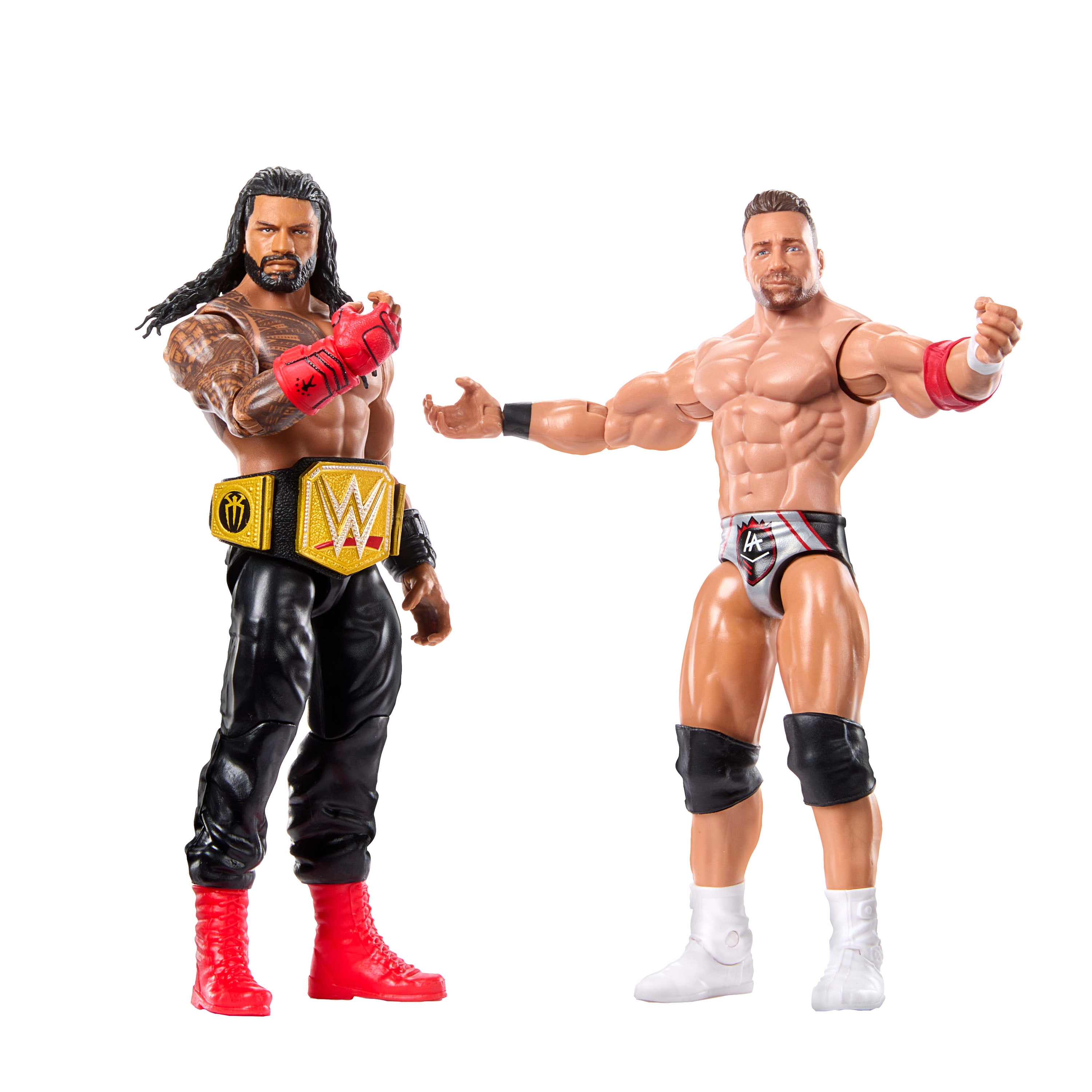 WWE Main Event Showdown Roman Reigns vs LA Knight Action Figures Set, Series #21 6-inch Collectibles