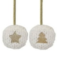 thumbnail image 2 of Northlight Star and Christmas Tree Disc Ornaments - 3.5" - Cream and Beige - Set of 2, 2 of 6