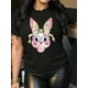 thumbnail image 1 of Camisetas gráficas para mujer, de manga corta, de algodón, para veranoEaster Bow Colorful Bunny Print Casual Stylish Top for Black Women, Round Neck Short Sleeve T-ShirtFather's Day, Mother's Day, N, 1 of 8