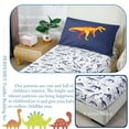 thumbnail image 5 of PERFEMET 4-Piece Toddler Bedding Set - Ultra Soft Cartoon Jurassic Dinosaur Print Boys Toddler Comforter Set - Include Comforter, Flat Sheet, Fitted Sheet and Reversible Pillowcase, Blue Dinosaur, 5 of 8