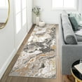 thumbnail image 3 of Modern Marble Runner, Washable Kitchen Rug Abstract Marble Pattern Non Slip, 2'x6' Bedroom Entrway, Grey, 3 of 7